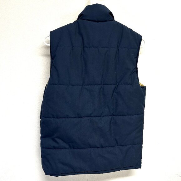 VTG Twin Peaks Vest S Blue Goose Down Quilted Puffer Gorpcore Lined Quilted Zip - Picture 3 of 8